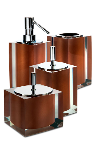 Gloss Bronze Porta Algodão (11,5x14x11,5cm) Resina/Cromo