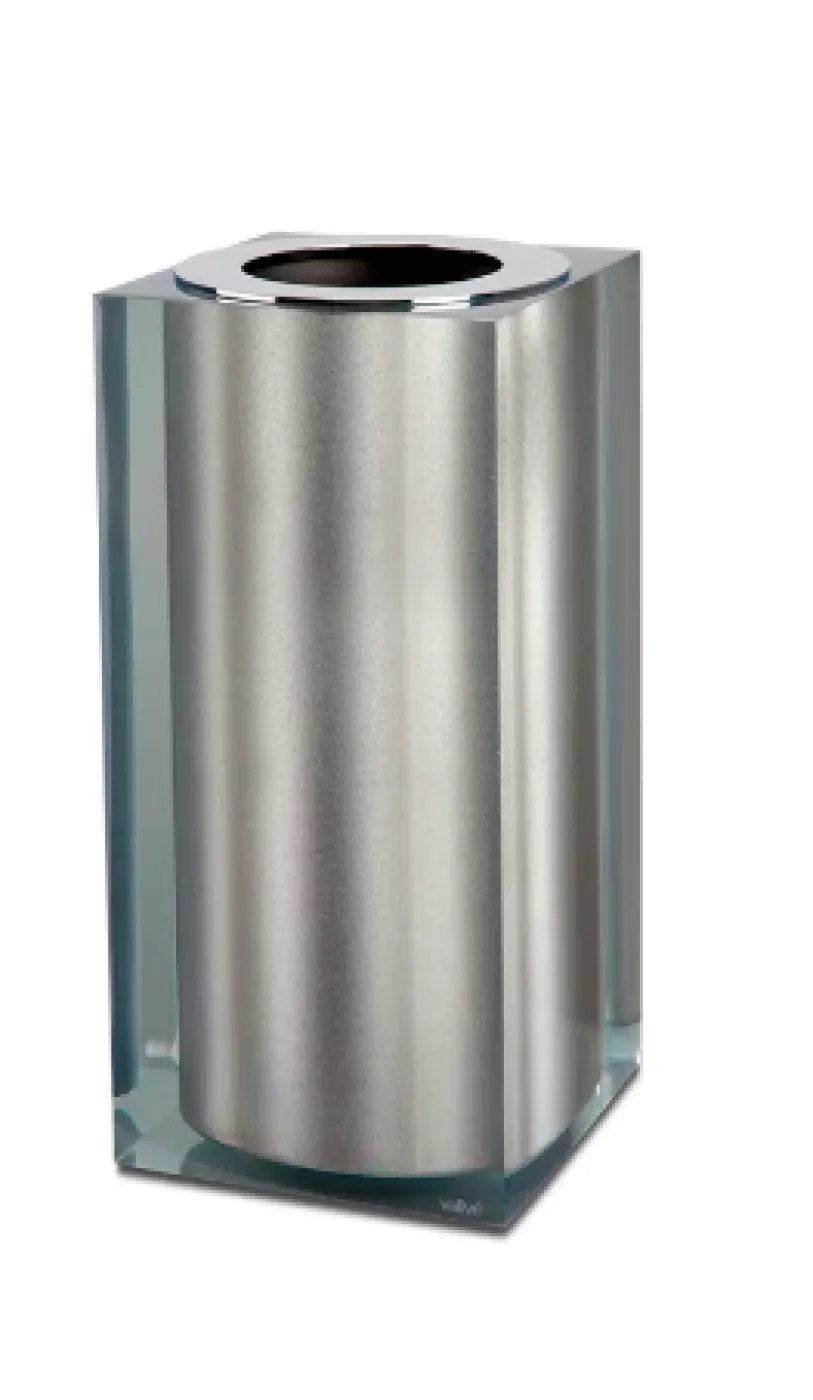 Gloss platina lixeira pequena tampa vazada(15 x 32,5 x 15 cm)
