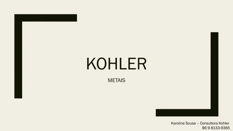 Capa do catálogo Kohler Linhas Comparativas